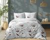 Cotton Bedding 220X200 Detexpol White Mint Brown With Lilies And Grasses