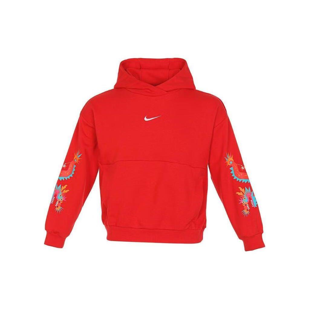 

Nike Детские топы с капюшоном и длинным рукавом, с принтом, повседневные, красные FZ6404657 S