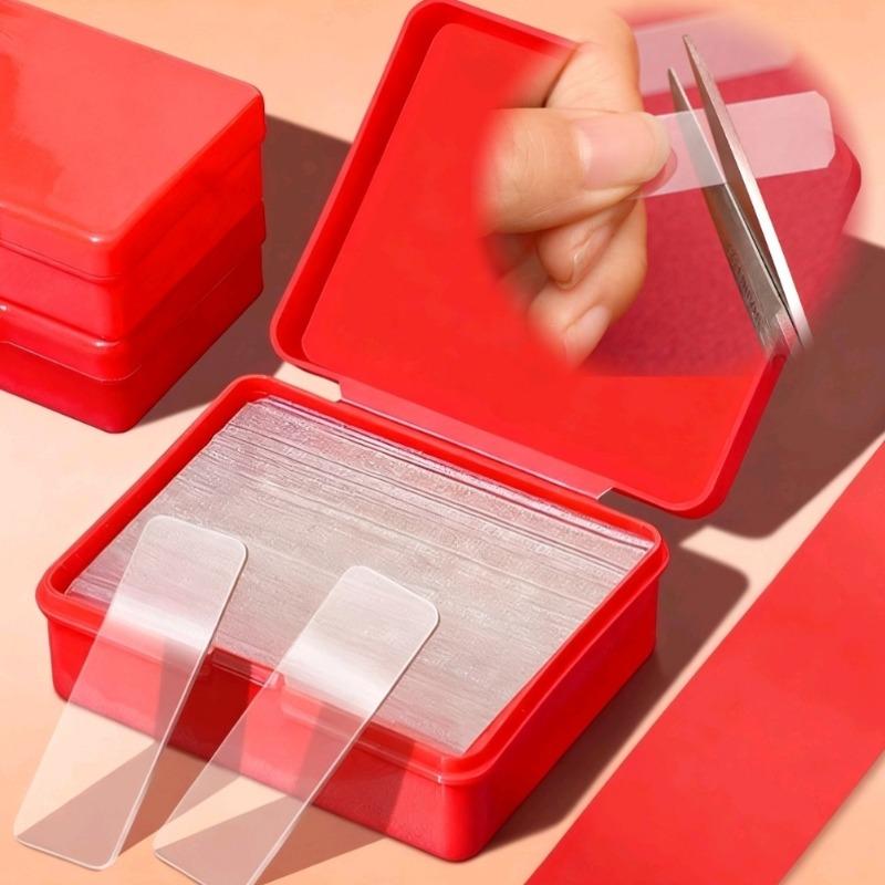 

Многоразовая двухсторонняя лента Прозрачный нано-клей Бесшовные самоклеящиеся водонепроницаемые бесшовные настенные наклейки Моющаяся лента 1box(60pcs) прозрачный