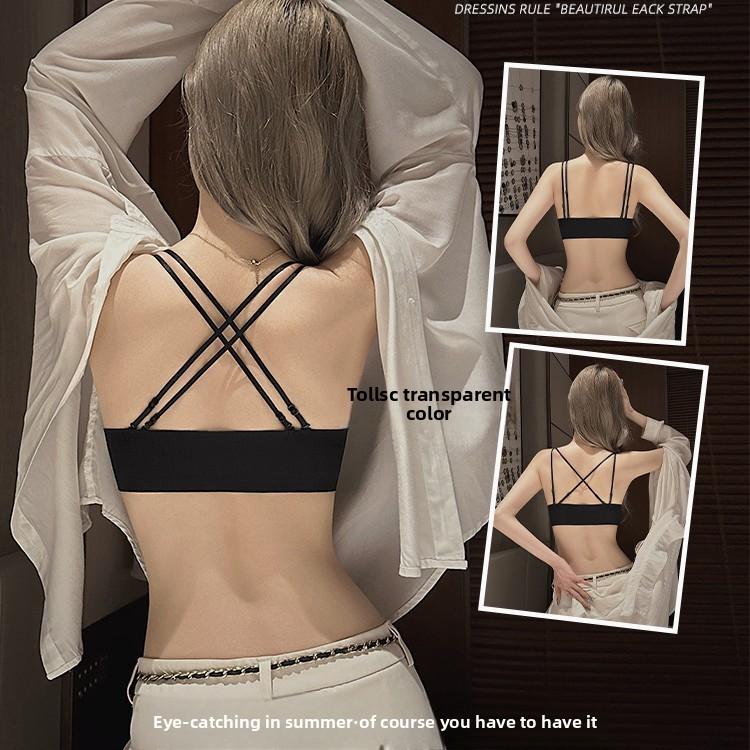 Girls Summer Thin Sexy Beauty Back Without A Trace Before The Button Small Chest Gathered To Collect Auxiliary Milk Underwear