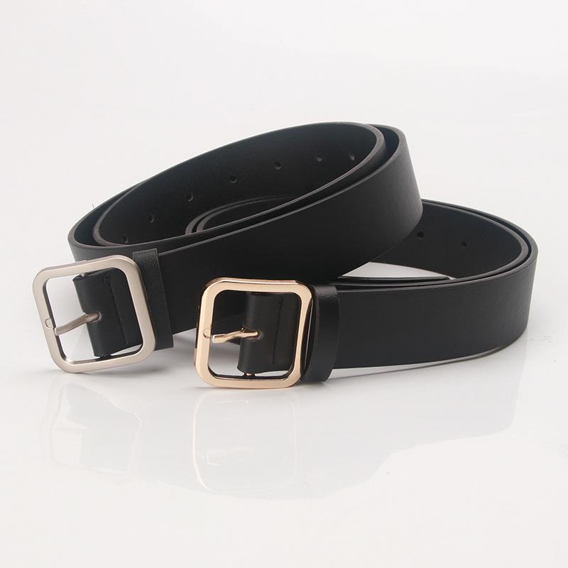 Korean Style Versatile Women's Fashion Belt with Square Buckle for Dresses and Coats