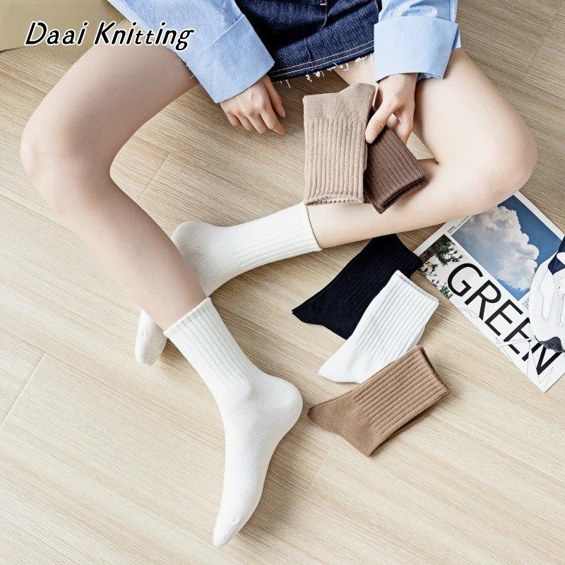 Women's Korean & Japanese Style Over-the-Knee Cotton Scrunched Socks for Spring, Autumn & Winter