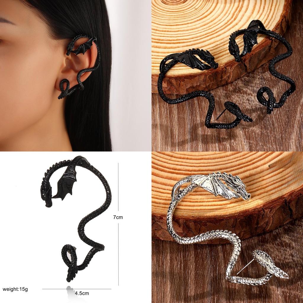Punk Dragon Animal Alloy Wrap Cuff Earrings For Women Party Accessories