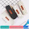 Korean Style Octagonal Plaid Canvas Pencil Case