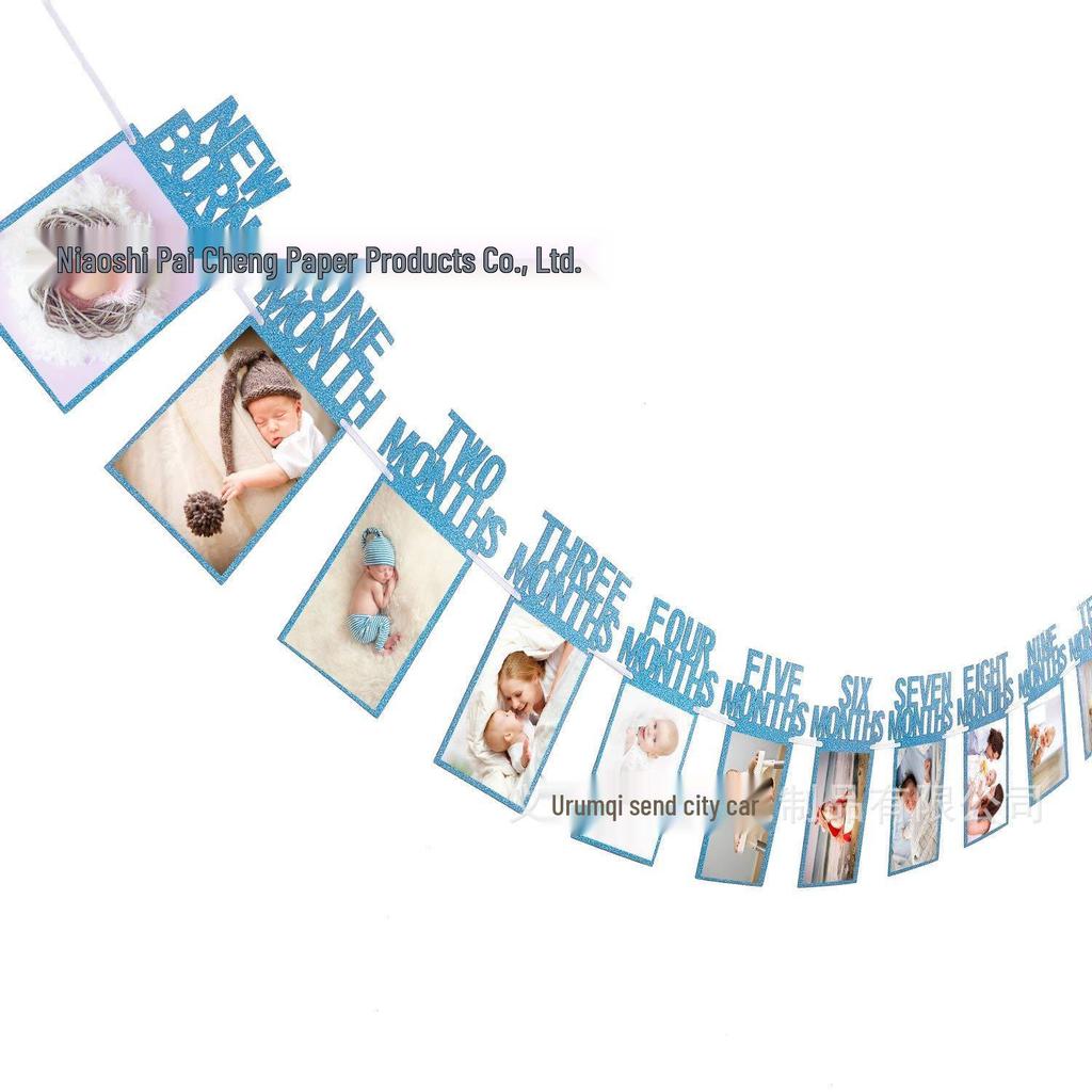 Rose Gold Glitter 1st Birthday Backdrop & Photo Garland