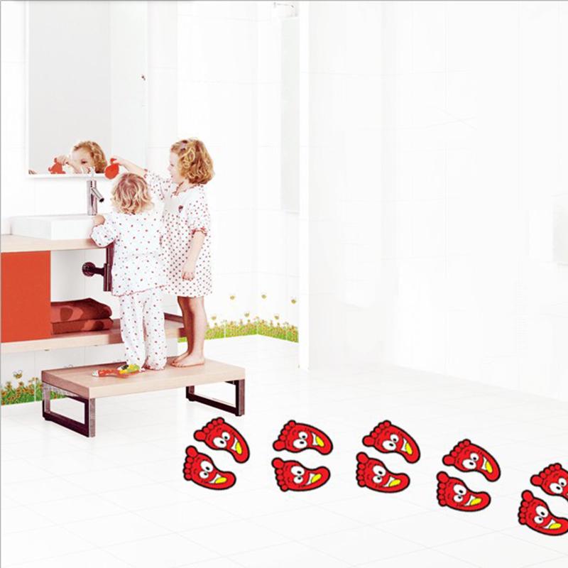 Fußförmig Niedlich Kinder Leiter Baby Fußabdrücke Kindergarten Heimdekoration 2 Stück/Set Wandaufkleber Cartoon Beliebt Handgefertigt