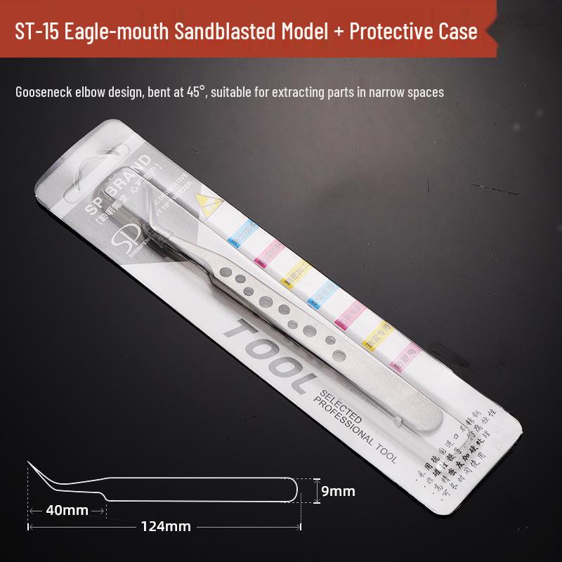 Stainless Steel Precision Tweezers with Curved Scorpion Tip for Eyelash Extension and Nail Art