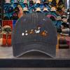 Cartoon Chicken Evolution Baseball Cap Washed Denim Adjustable Outdoor Casual Retro Hat