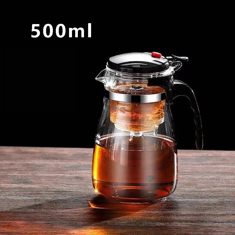 Glass Teapot Heat Resistant One-click Filtering Tea Pot High Borosilicate Puer Kettle Tea Water Separation Filter Home Teaware