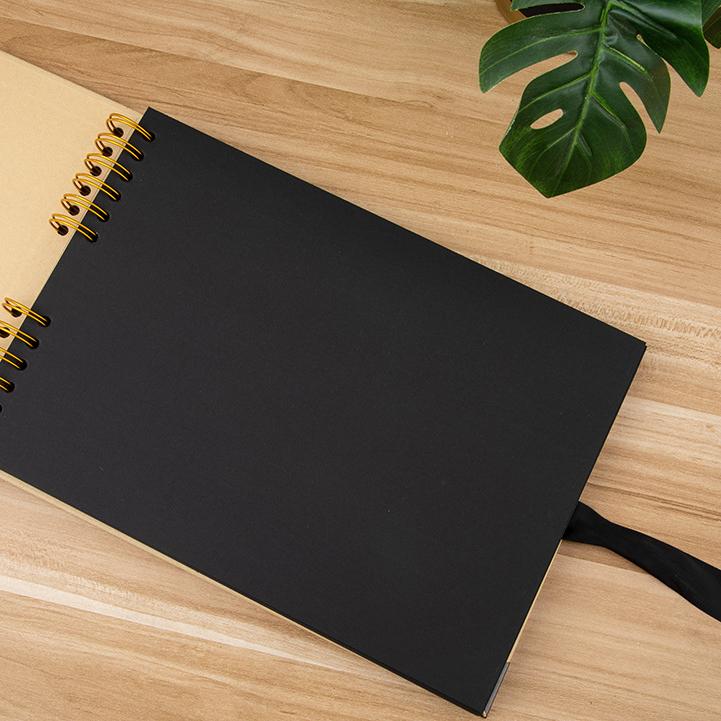 Our Adventure Loose Leaf Spiral 8x8 12x12 Inch Baby Black Custom Journal Kit Paper Sticker Set Notebook Scrapbook Photo Album