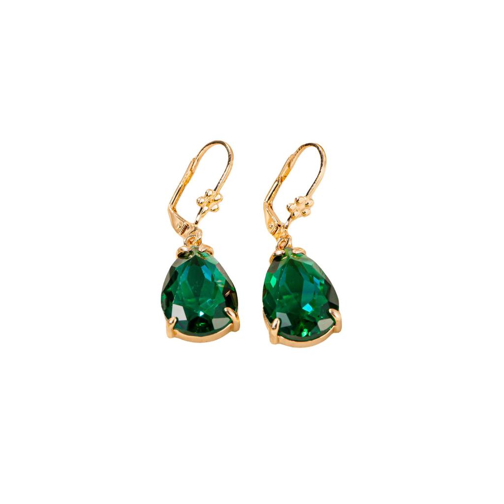 Korean Fashion Water Drop Tassel Earrings - Retro Gemstone Court Style, Simple & Elegant for Women