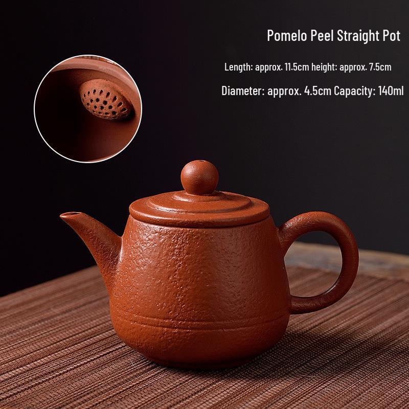 

Чжоучжоуский чайник ручной работы из киноварной глины - Маленький грушевидный чайный набор для кунг-фу