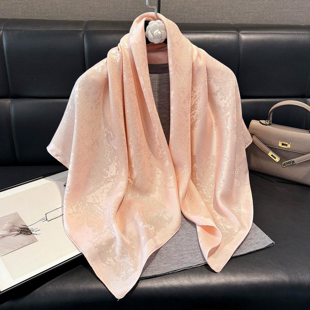 90x90cm New Spring/Summer Imitation Silk Square Shawl Scarf Flower Handkerchief Scarf Women Bandana Headscarves