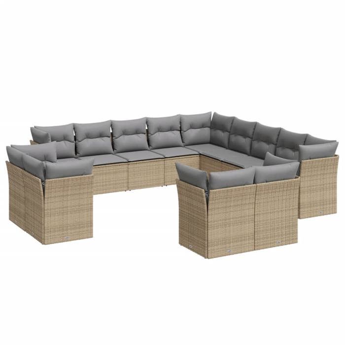VidaXL Salon de Jardin avec Coussins 9 pcs, Canapés de Terrasse, Ensemble de Meubles de Patio, Mobilier d'Extérieur, Noir 3272728