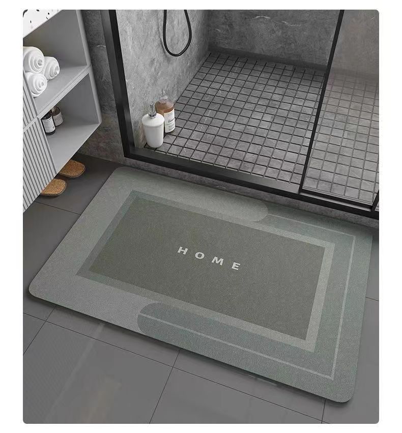 Bathroom Absorbent Floor Mat, Anti Slip Diatomaceous Mud Foot Mat, Quick Drying Toilet, Anti Fall Toilet Door Mat, Foot Mat