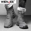 Herren Neue Baumwollschuhe Wasserdicht und Kältefest Lange Stiefel für Herren Outdoor mit Dickem Samt und Wärme Schneestiefel Große Größe