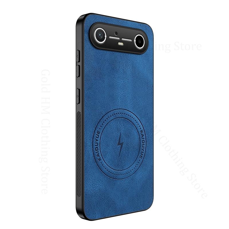 For Magsafe Magnetic Wireless Charging Case For Tecno Spark Go Slim 5G PU Leather Shockproof Cover For TECNO Camon 40 30 Pro 5G