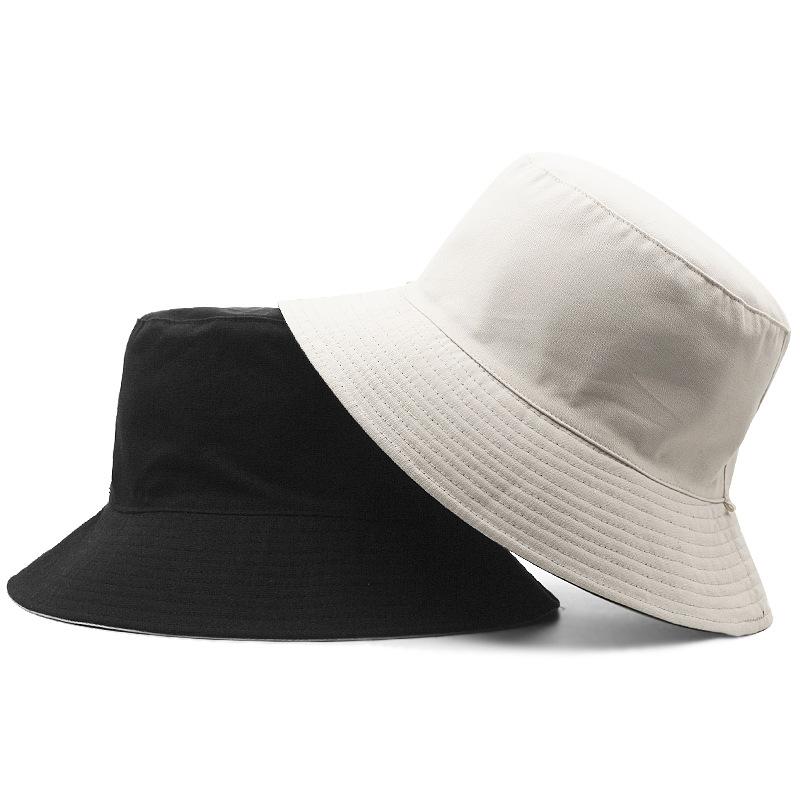 

Big head circumference hat men s bucket hat double-sided wear big head circumference large size visor basin hat Large size about 63-64CM