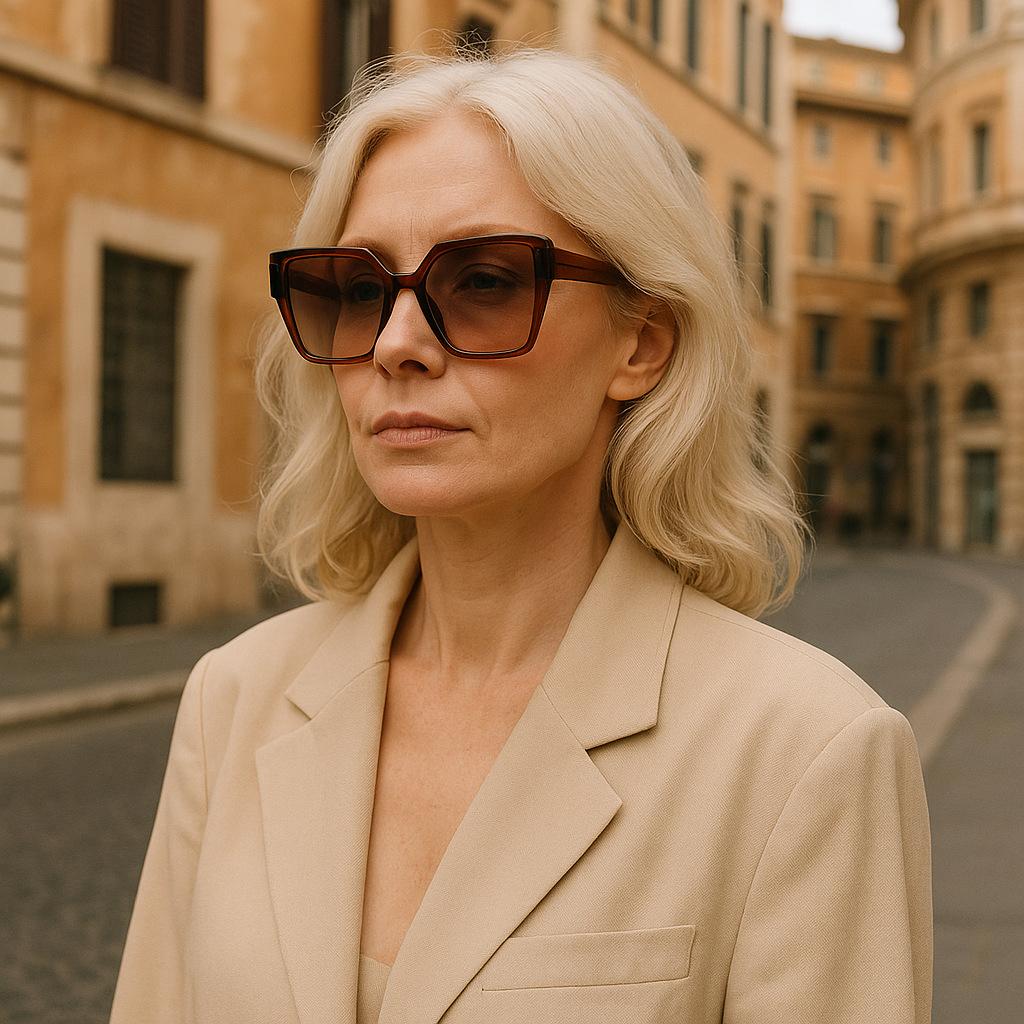 Luxury Designer Cat Eye Sunglasses Women Vintage Punk Double Color Big Frame UV400 Sun Glasses Elegant Lady