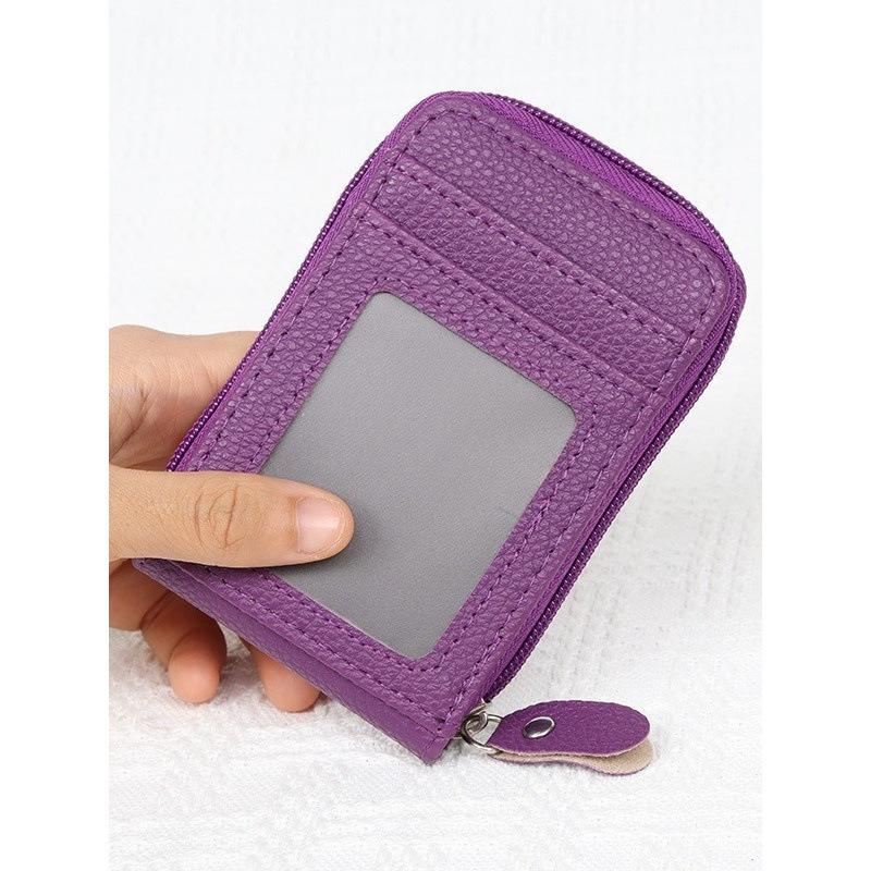 Card Bag Multi-card Organ Zipper Wallet Color Multi-color Candy Color Pu Bag Customized On Demand
