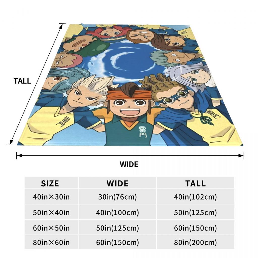 Inazuma Eleven Anime Game Blanket Cover RPG Cartoon Fuzzy Throw Blanket Bedding Couch Personalised Ultra-Soft Warm Bedspread