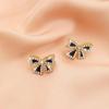 European & American Butterfly Diamond Earrings for Women - Elegant Black Bow Knot Design