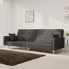 VidaXL 2-seater Sofa Bed with Two Pillows Dark Grey Fabric 375742