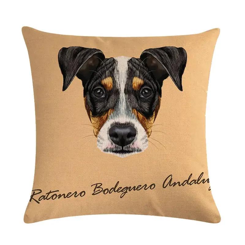 Cute Dog Cushion Cover Cartoon Pet Linen Pillow Cover Office Sofa Home Decoration Pillow Cover 45*45Cm