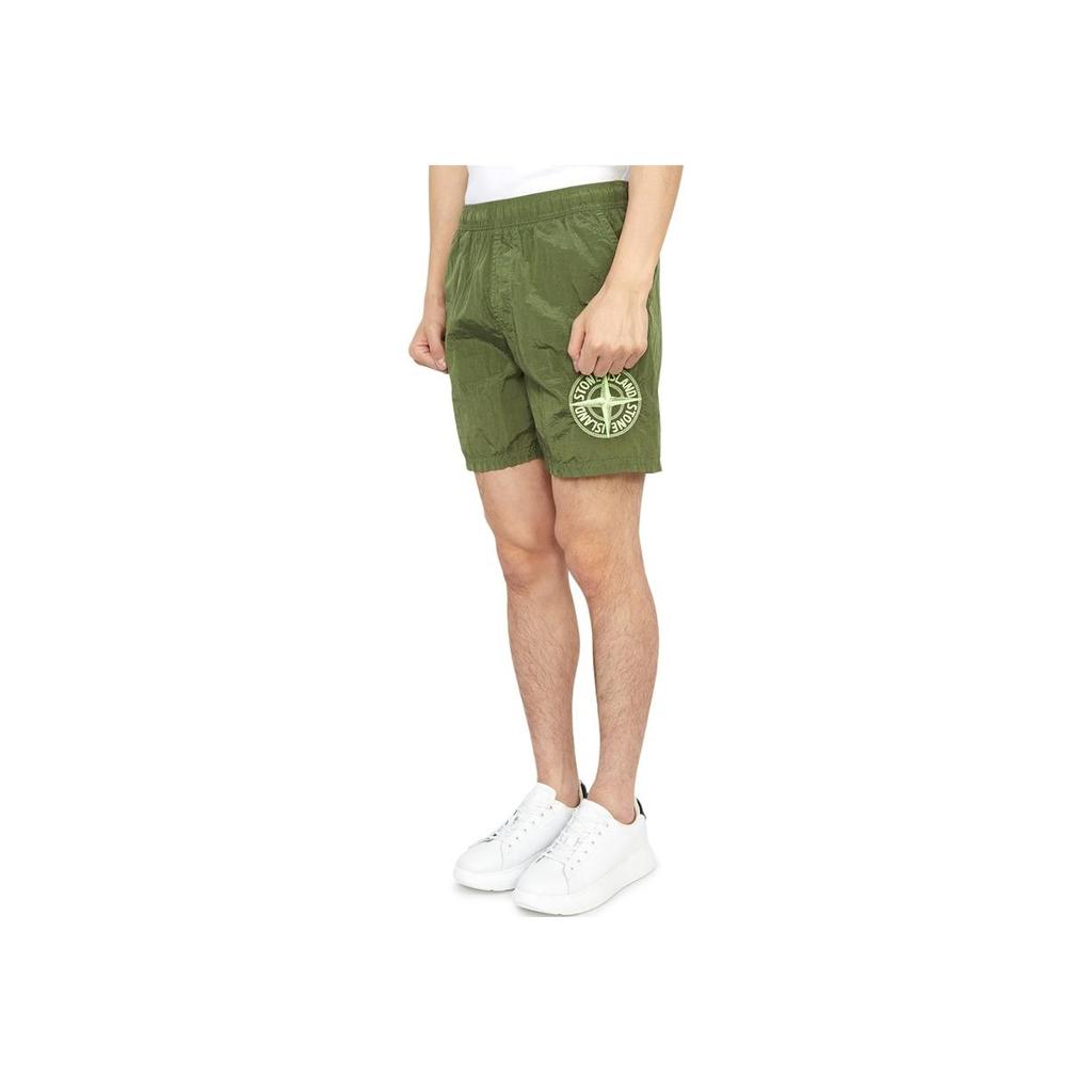 STONE ISLAND Logo Shorts Sage Men Bottoms Green 7815B0948-V0055