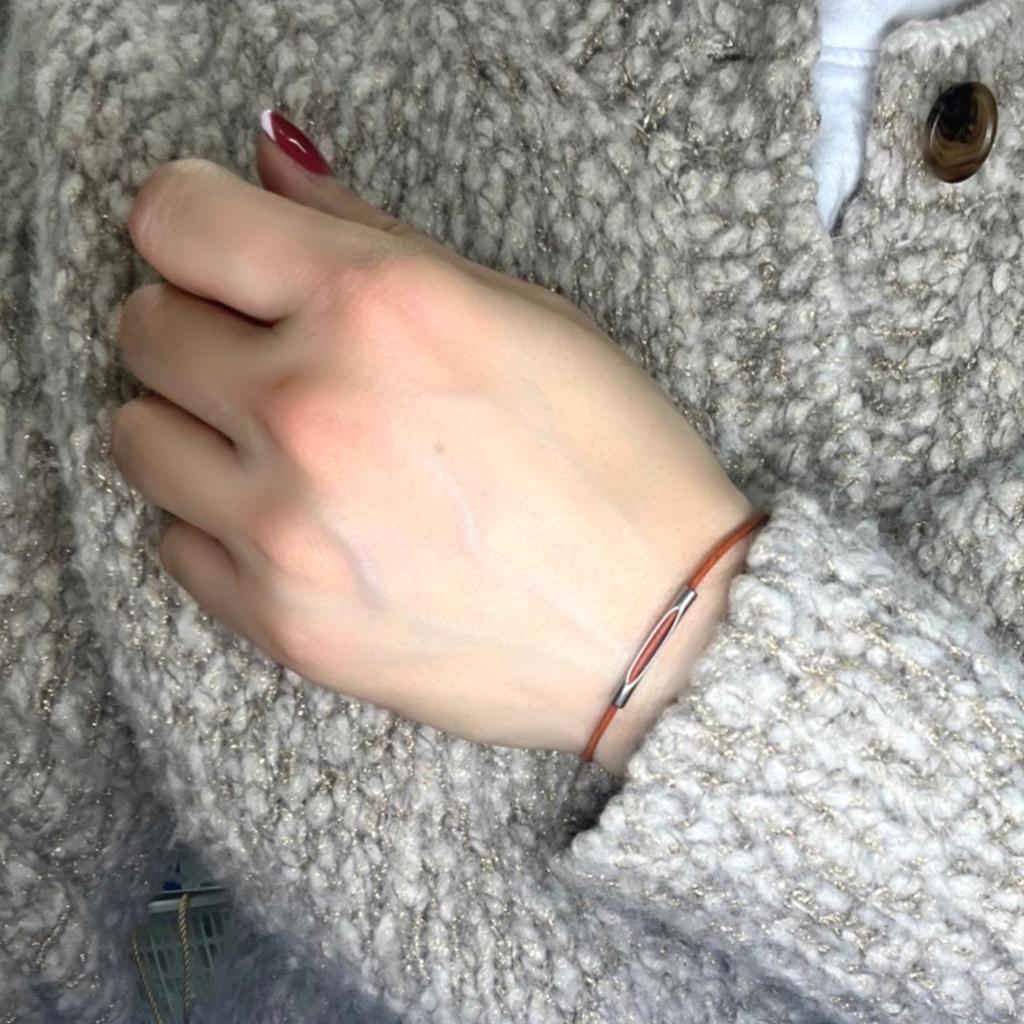 Glory_Arden [Unisex] Surgical Steel Copper-Shaped Unit Leather Bracelet / Ghmb-289