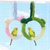 Warm Bird Plush Swing Colorful Hanging Perch Climbing Toy for Parrots Budgie Parakeet Cockatiel Cockatoo Conure