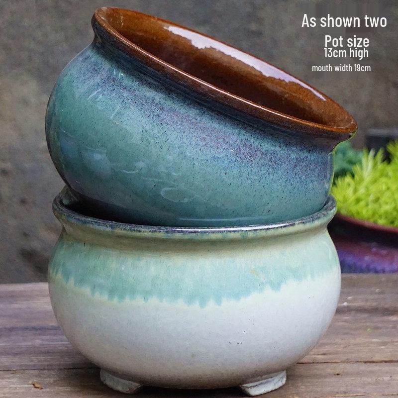 Personalized Large Ceramic Succulent Flower Pot with Wide Caliber - Free Shipping