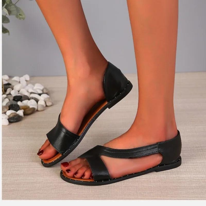 Мода 2024 Высококачественная обувь Женские сандалии без застежек Модные швейные — фото 6