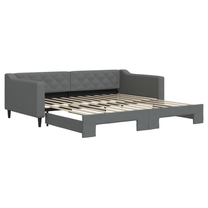 VidaXL Daybed with Pull-out Bed Dark Grey 100x200 Cm Fabric 3197432