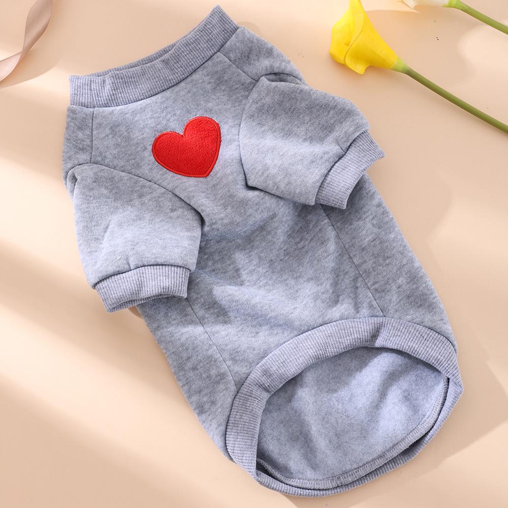 Thickened Winter Warm Small Dog Hoodie Love Medium Cat Sweater for Taddy Yorkshire Cute Puppy Bipedal Clothes Accessories