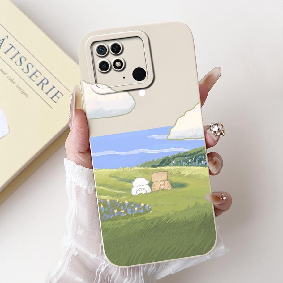 For Xiaomi Redmi 10C Case Cute Panda Rabbit Cartoon Matte Back Cover For Xiaomi Redmi 10 Power Shockproof Bumper Redmi10C Fundas