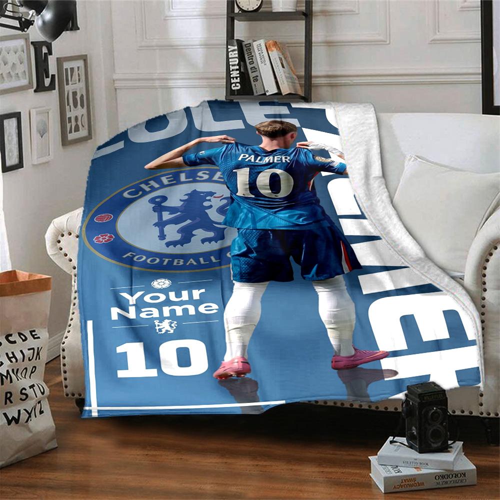 Chelsea Fc Football Player Customize Your Name Blanket Cozy Personalized Blanket Comfortable Great for Bed Office Chair Nap Chair Ideal for All Season