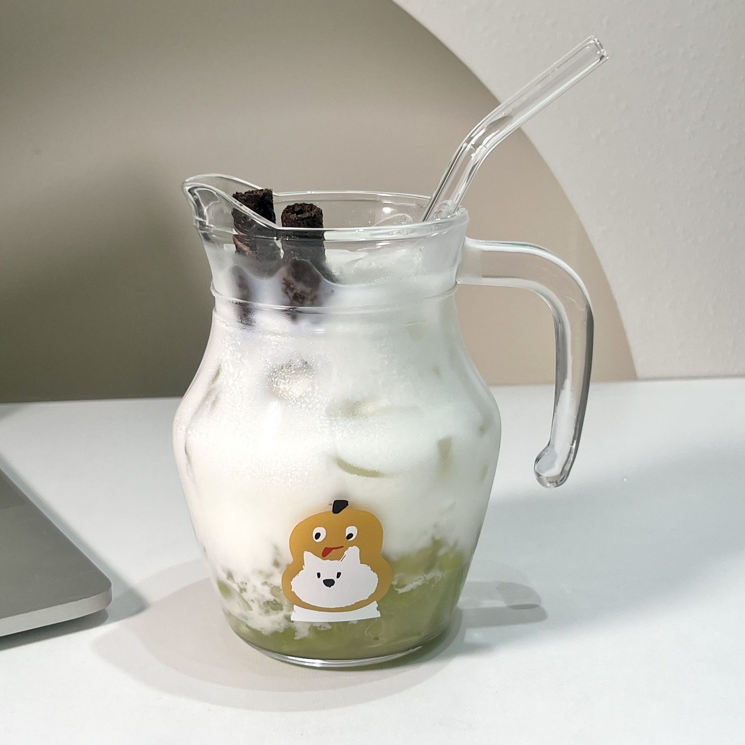 

500Ml Original Kitten Glass Tie Pot Glass Juice Cup Fruit Tea Beverage Cup Wine Mug Personalized Coffee Pot Cold Drink Cups 500ml