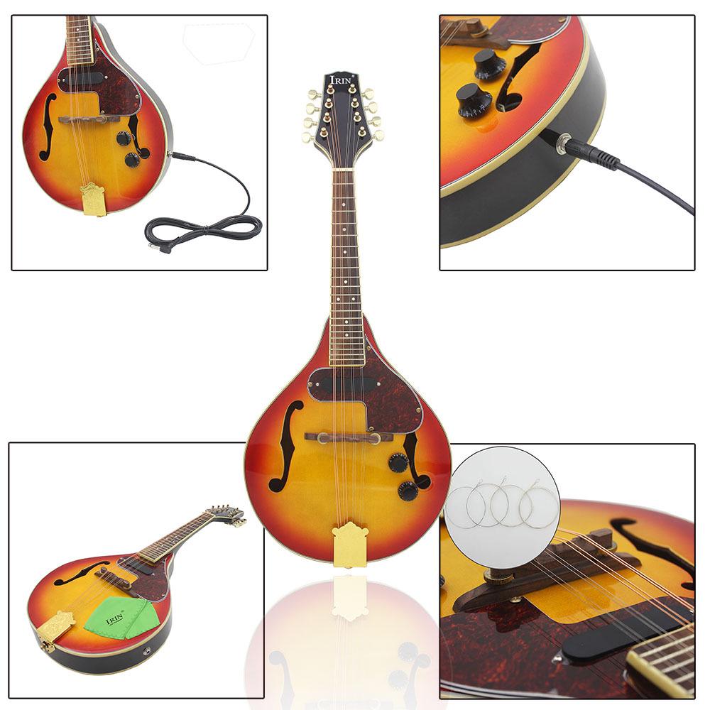 Sunset Spruce Wood Electroacoustic Eight-String Tibetan Mandolin with EQ