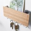 Modern Key Holder For Wall, Multi Functional Key Rack With Shelf And Mail Organizer, Wooded Farmhouse Living Room Aesthetic Home Wall Decoration
