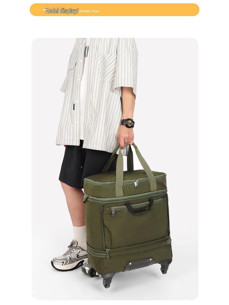 Men's Portable Foldable Travel Luggage with Wheels - Ideal for One-Day Trips