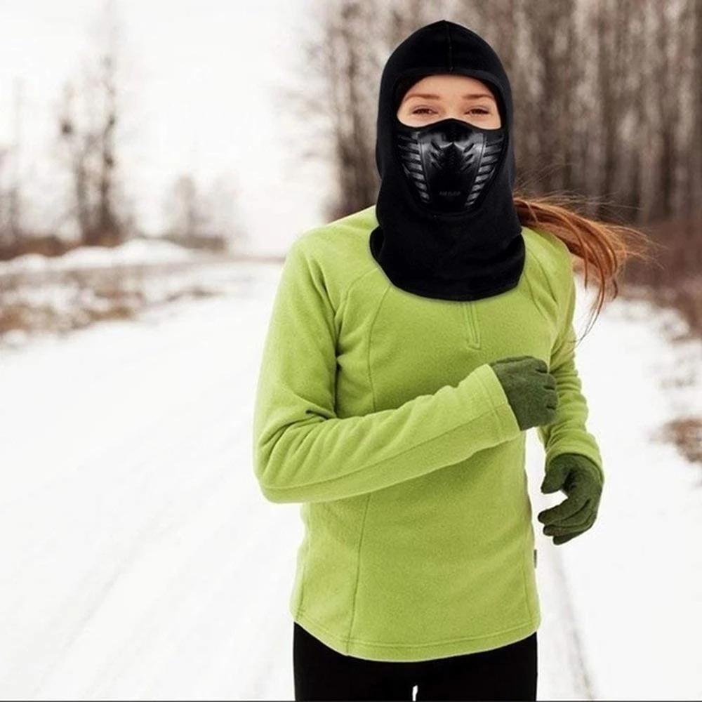 Bike Face Mask Winter Warm Windproof Carbon Filter Thermal Fleece Hat