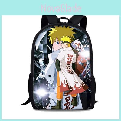 Naruto Uzumaki Rucksack für Schüler aus Nylonmaterial mit geräumigem Stauraum für den täglichen Gebrauch