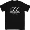 Letter U Monogram Your Text Here Custom T-Shirt Personalized Family Gift Tee