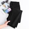 Women's High Waist Straight Leg Jeans Slim Mom Jeans High Stretch Cotton Raw Hem Korean Casual Cropped Denim Pants