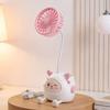Cartoon Animals Desk Fan Fast Charging Flexible Hose Fan Multi-Purpose Phone Holder Pen Holder Portable Summer Cooling Fan