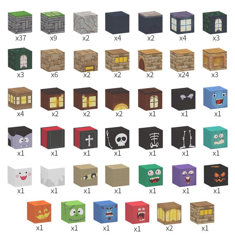 137Pcs My Halloween World Magnetic Block Light Building Block Magnetic Attraction Magnetic Building Block Set 2Cm