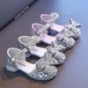 Girl's High Heels Rhinestone Princess Shoes Summer Little Girl Glitter Bow-knot Performance Dress Shoes for Evening Party I06018