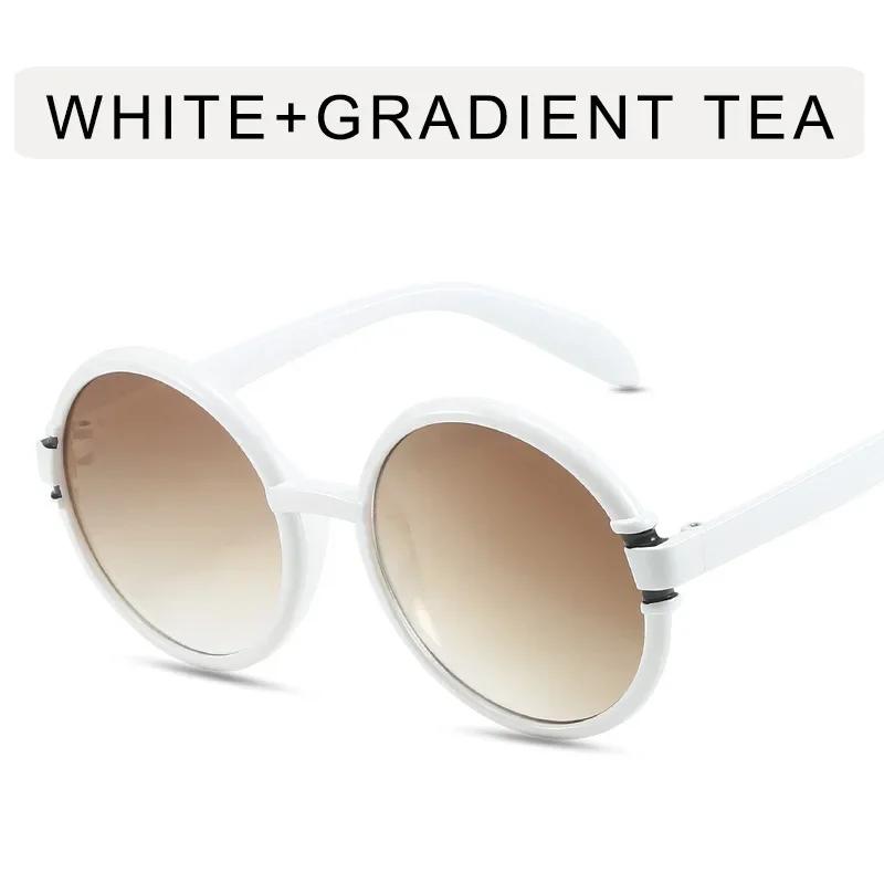 Round Frame Retro European And American Sunglasses For Women Brand Oversize Luxury Sun Glasses Beach Sunscreen Uv400 Female