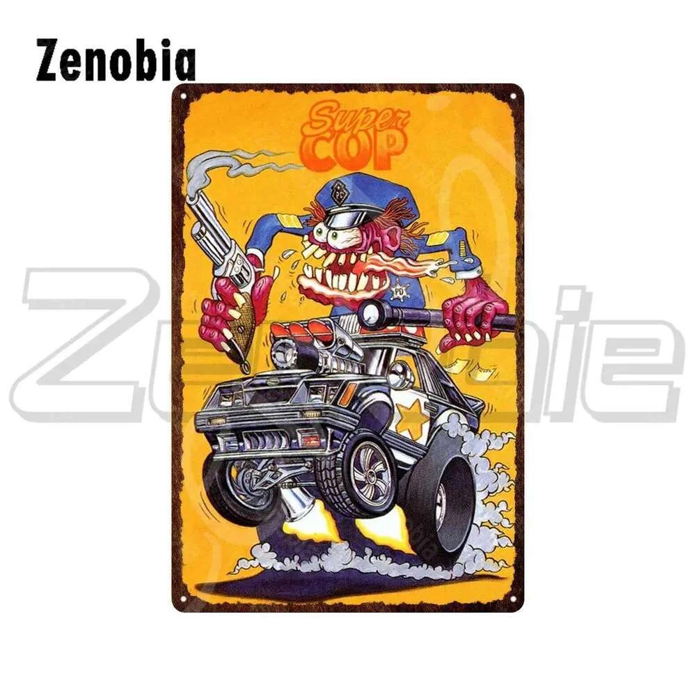 RAT FINK Vintage Sign Funny Cartoon Characters Metal Plate Tin Plaque Wall Stickers for Home Decoration 26T0104 26T0104